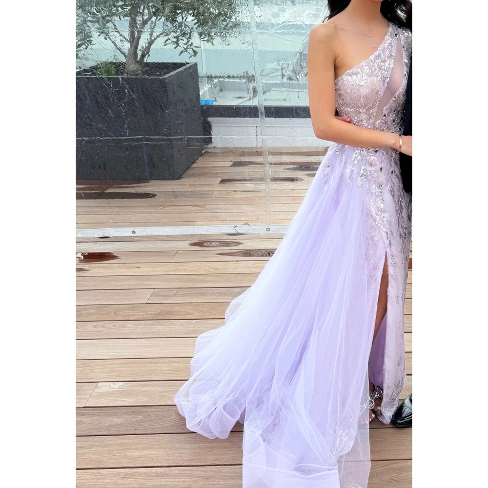Turkish Lilac Gown with Slit